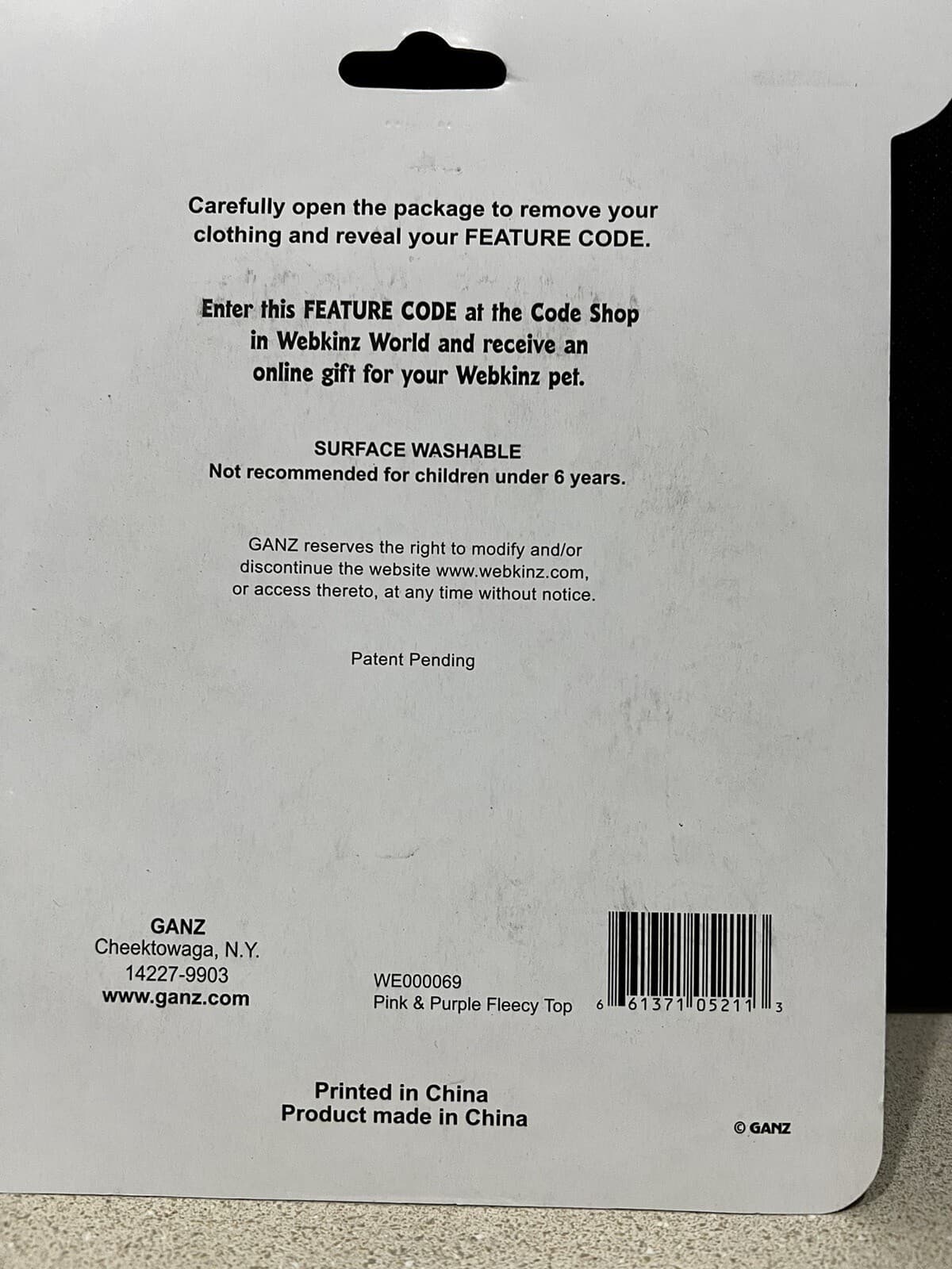 NEW Webkinz Pink & Purple Fleecy Top NEW Sealed w/ Code Clothes Plush FREE ship 5