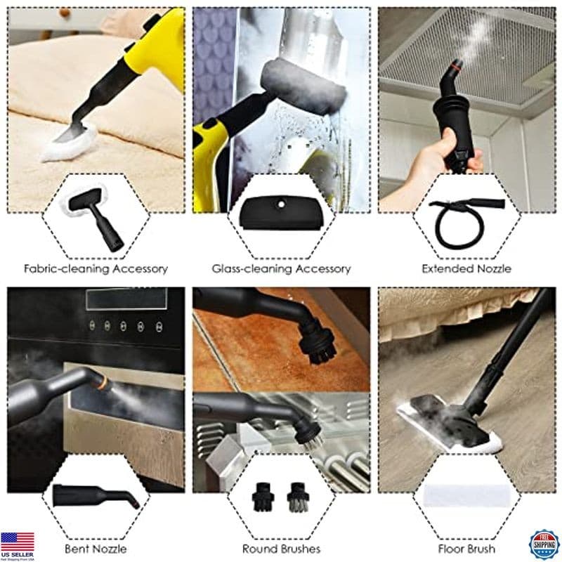 COSTWAY 1400W Handheld Steam Cleaner, 350ml, 17-Piece Kit, Portable Steamer 5