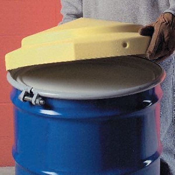 Snap-On Dome Drum Cover For 55 Gal Drums, Polyethylene, Yellow, 1666 2