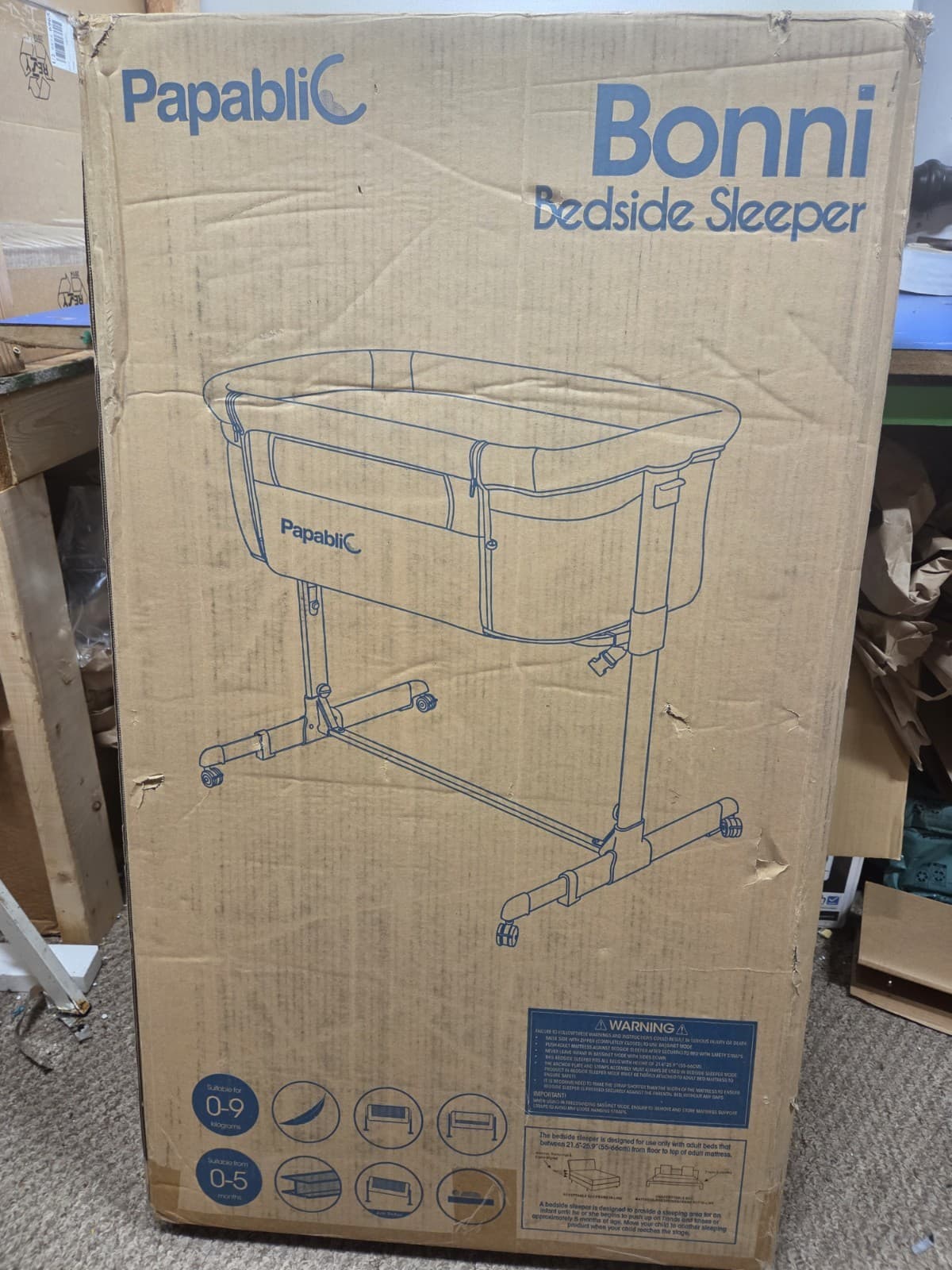 Papablic Baby Bassinet, Bedside Bassinet for Baby Gray