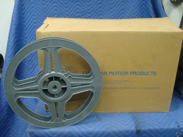 35mm Plastic Exchange Reels 2000' BRAND NEW case of 12 Circular Motion GreyReels