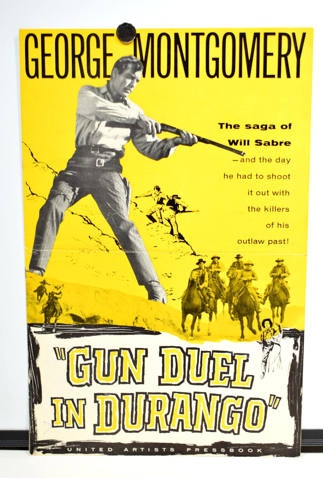 1957 GUN DUEL IN DURANGO Pressbook George Montgomery Western