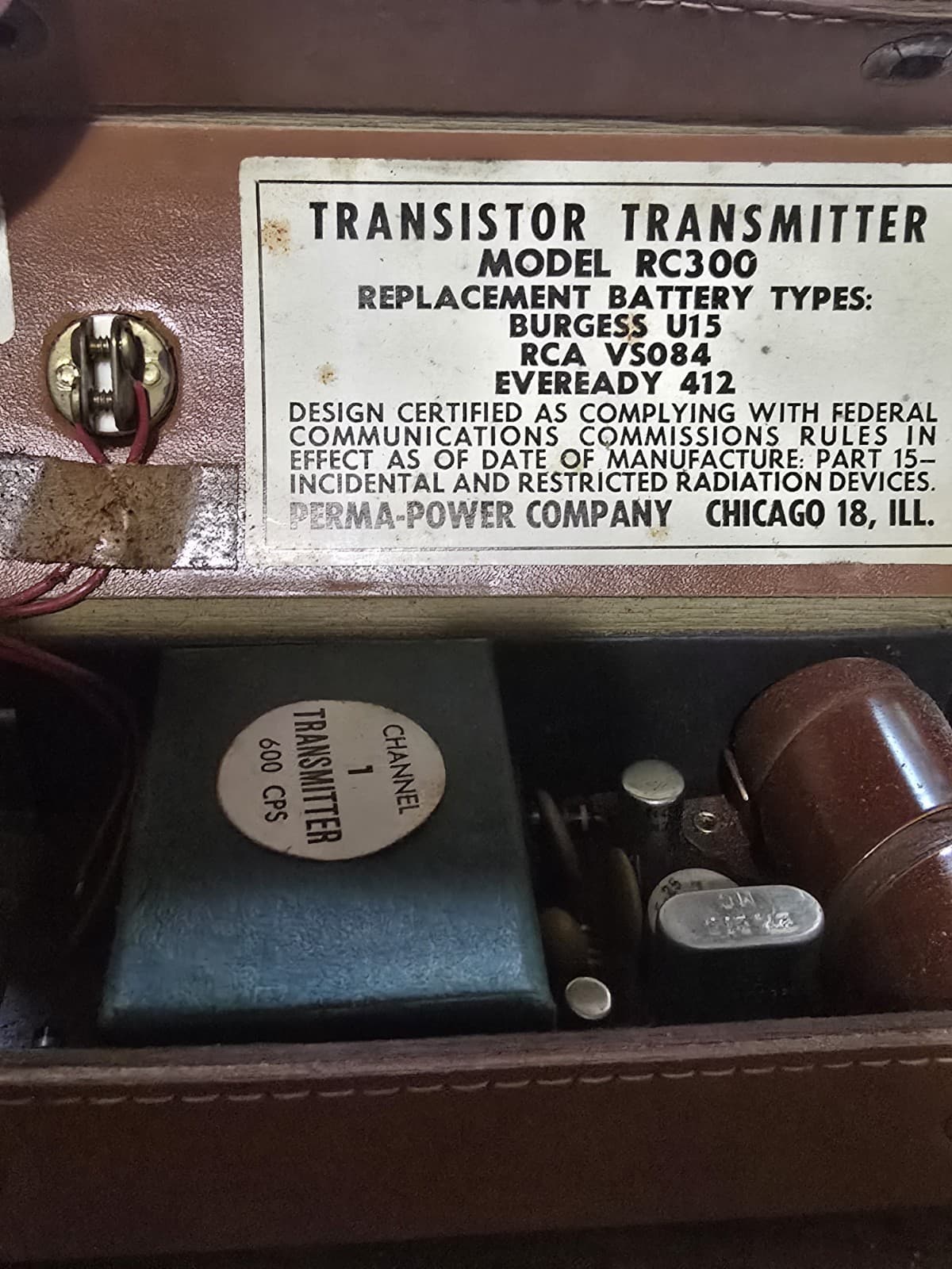 Perma Power Transistor Transmitter Vintage Model RC300 3