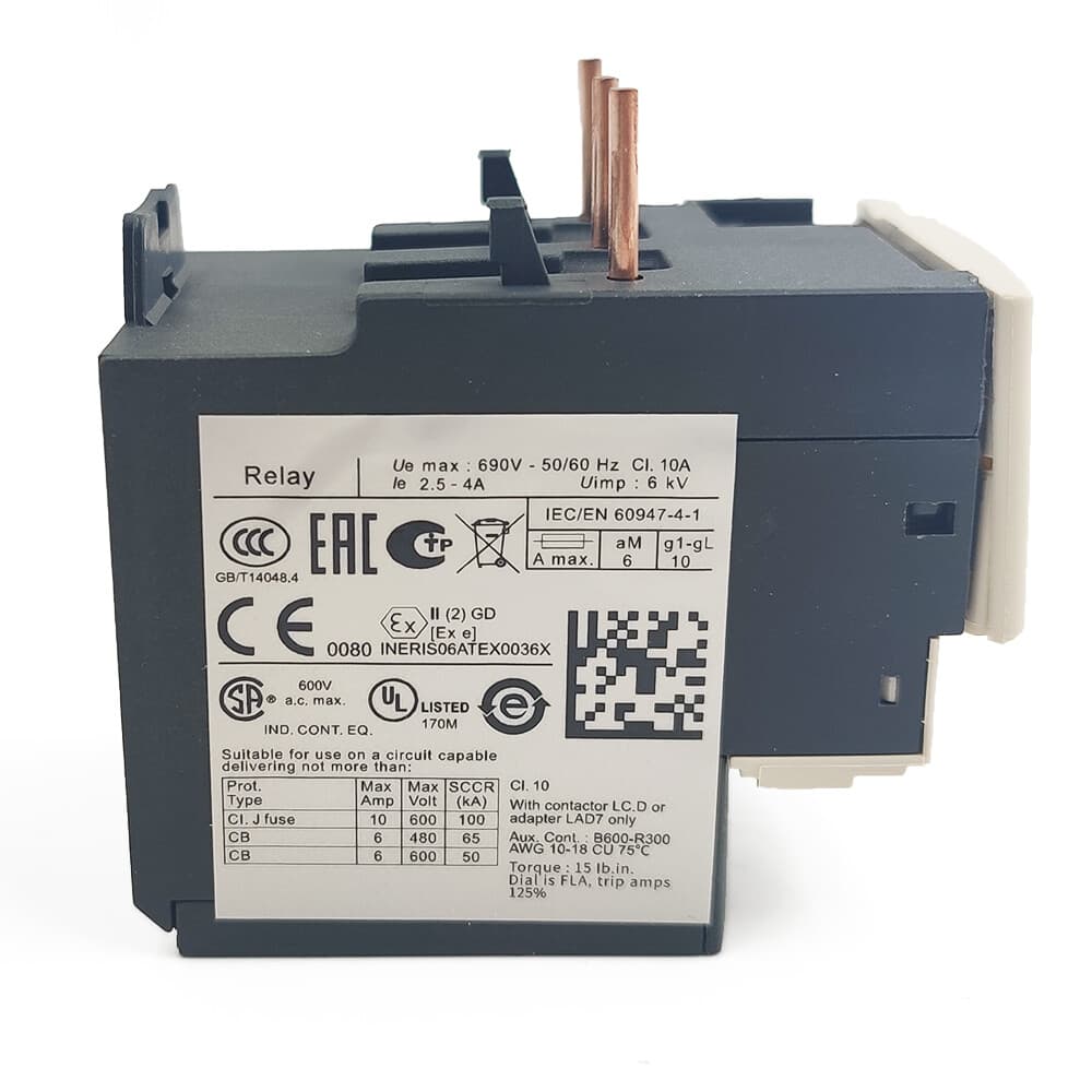 TeSys LRD08 Thermal Overload relay 2.5-4A fit for Schneider contactor LC1D09-38 6