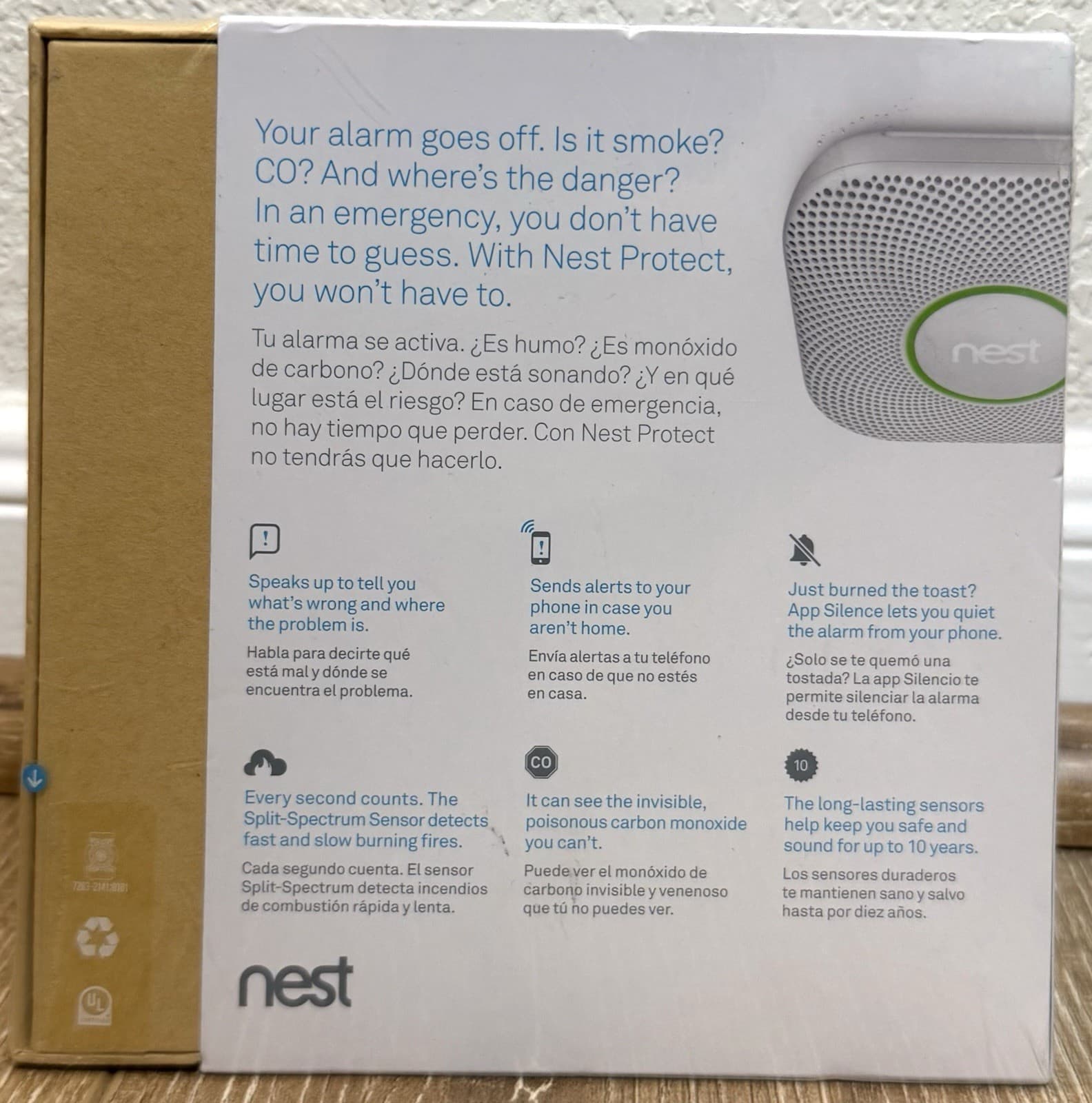 Google Nest Protect Carbon Monoxide Smoke Detector-S3003LWES-wired Expires 2028 2