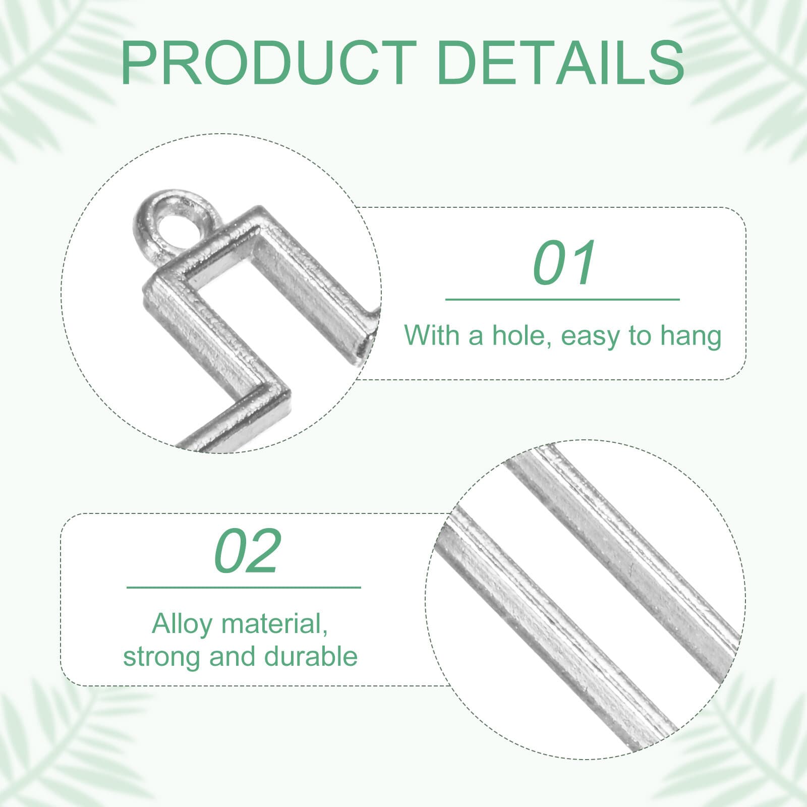 50-Pack Open Bezels, Cross Shape Bezel Pendants for Resin[Silver Tone] 2