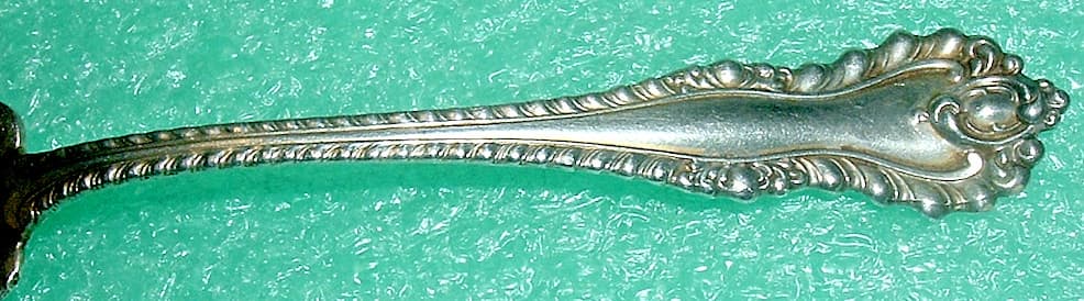 Antique 1892 DOMINICK & HAFF STERLING 'MAZARIN' Pattern *Gold Washed FRUIT SPOON 3