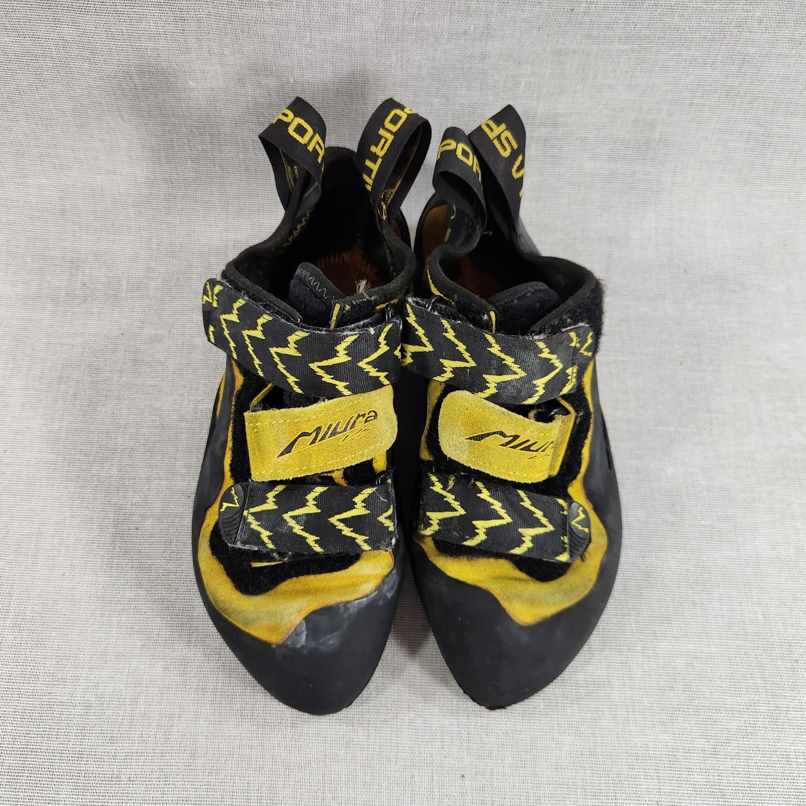 La Sportiva Miura VS Black Yellow Rock Climbing Shoes Womens Size 7.5 Straps
