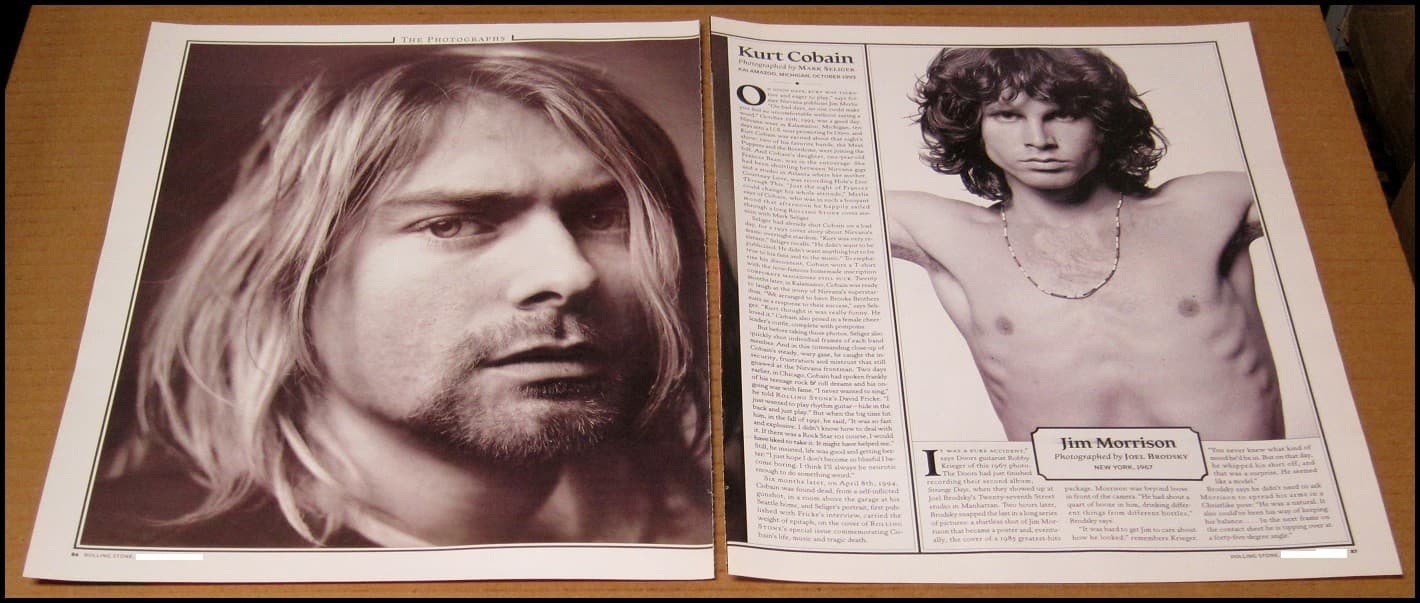2004 Kurt Cobain Jim Morrison 2-Page RS Photos Mark Seliger Joel Brodsky Photo 2