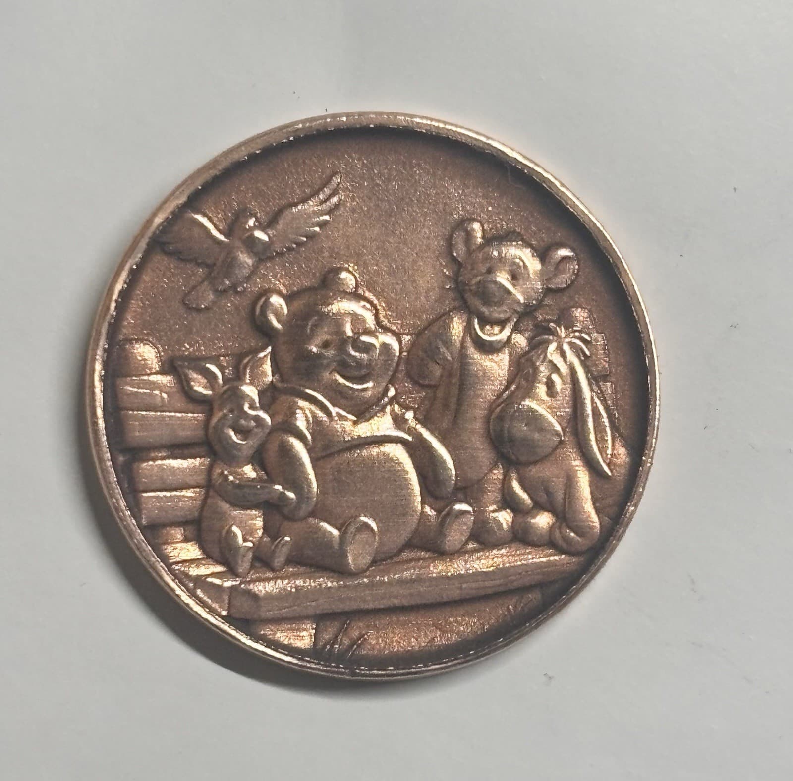 HOBO Nickel Folk Art Love Token Deeply Engraved Winnie The Pooh