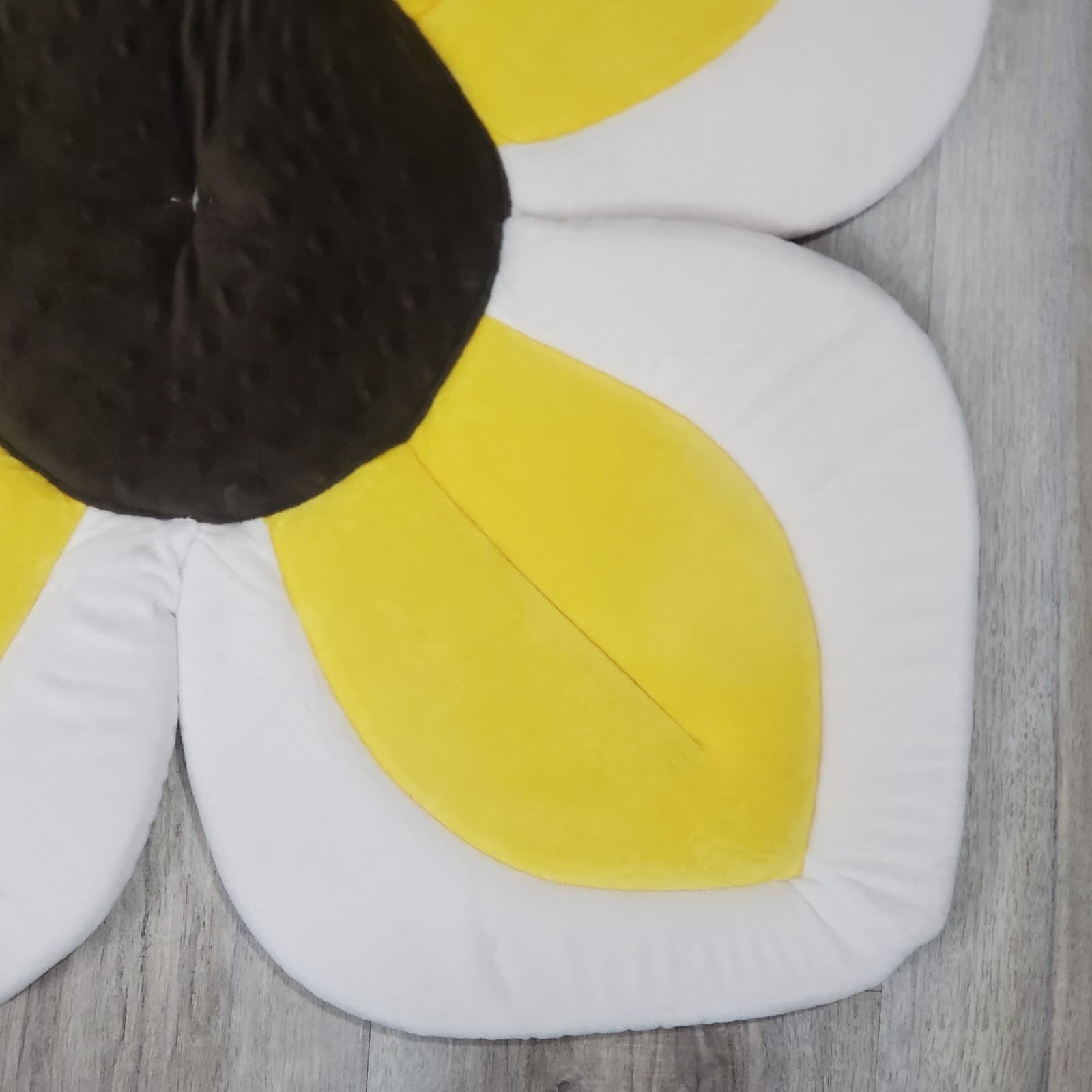 Blooming Bath Lotus Baby Bathing Mat Cushion Flower Yellow plush 26x26 3