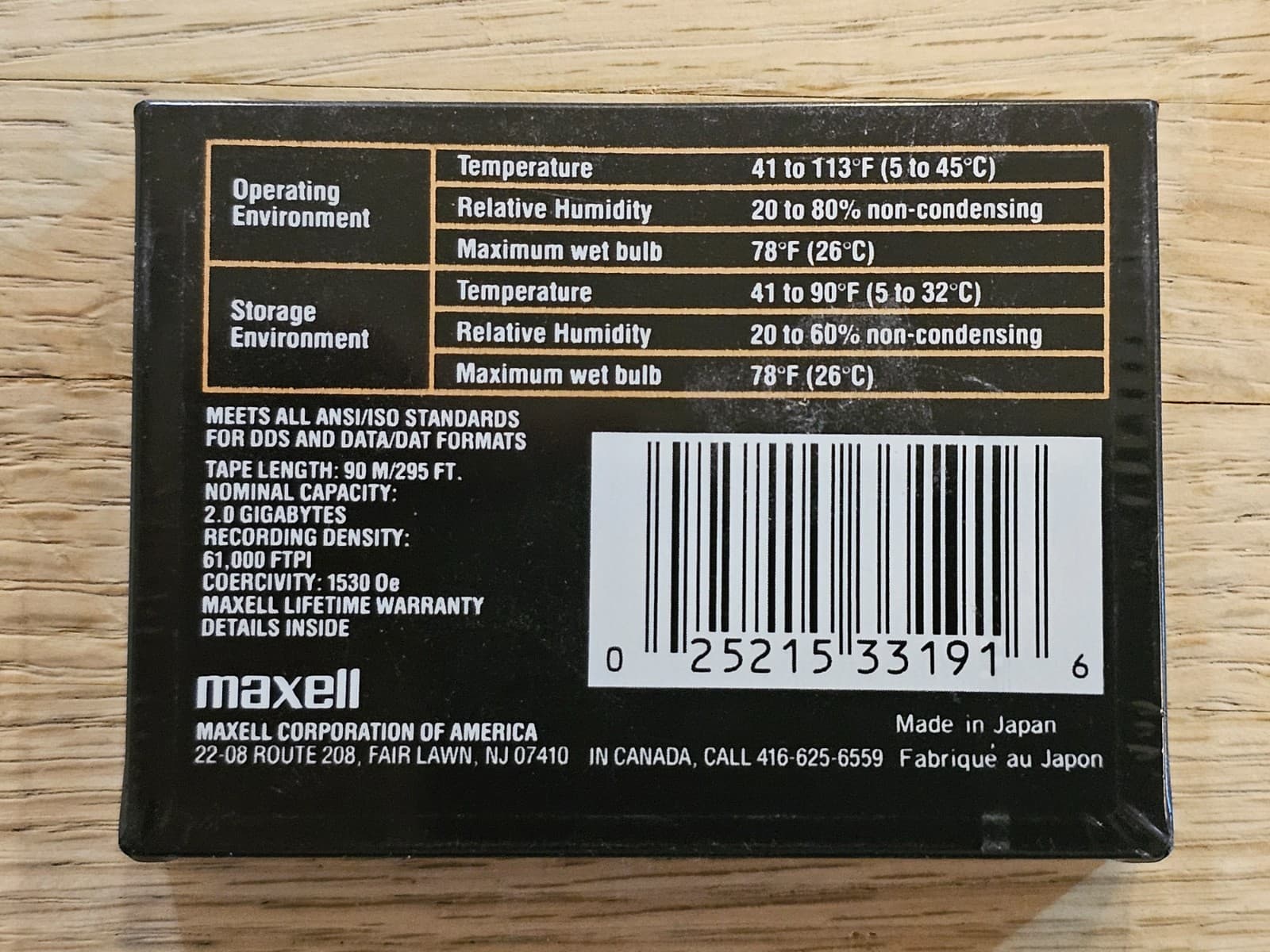 Maxell HS-4/90s 4mm DAT / DDS Cartridge Tape SEALED NEW 2