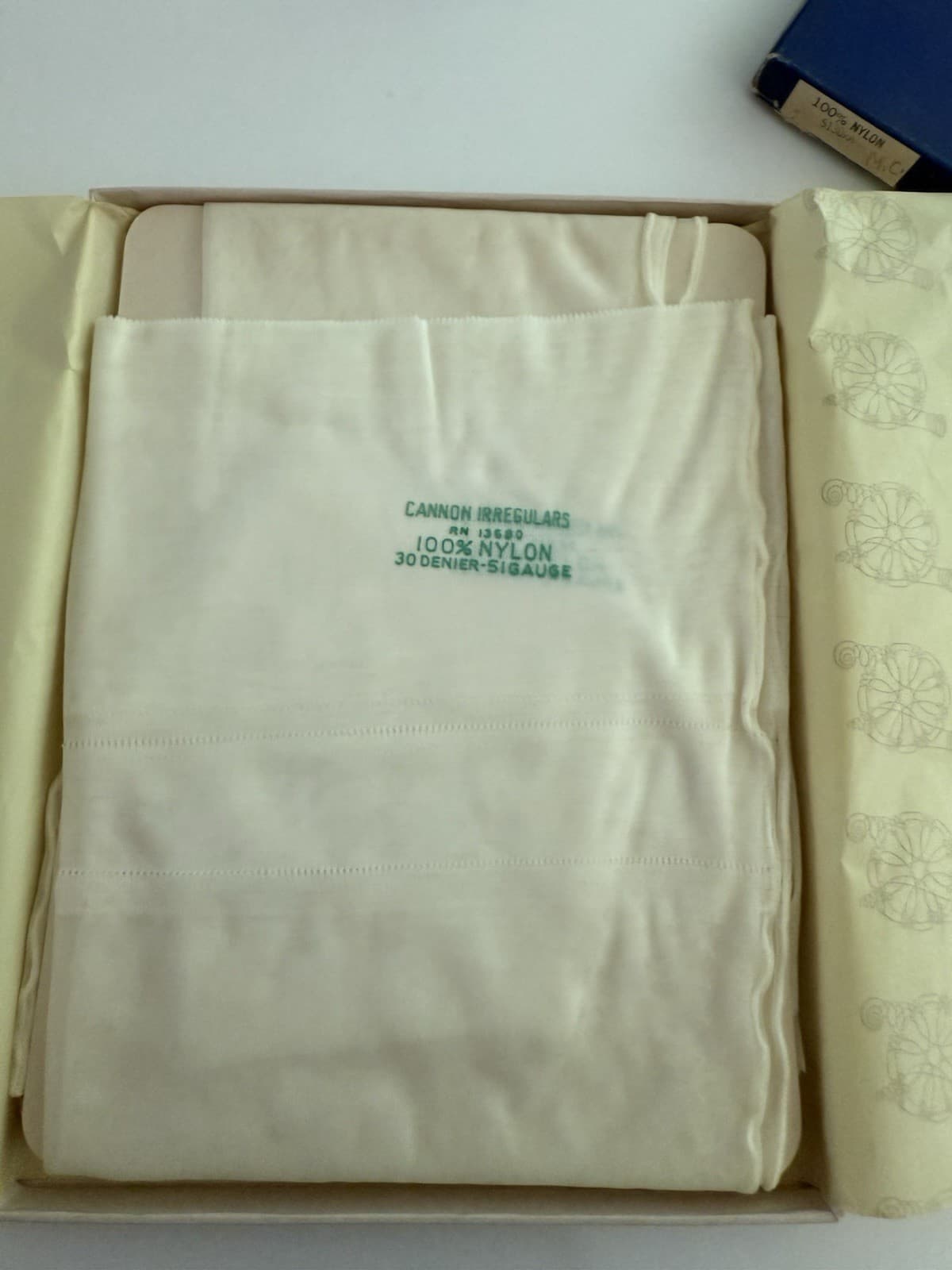 Vintage Cannon Seamed Flat Knit Stockings 3 Pairs In Box 3