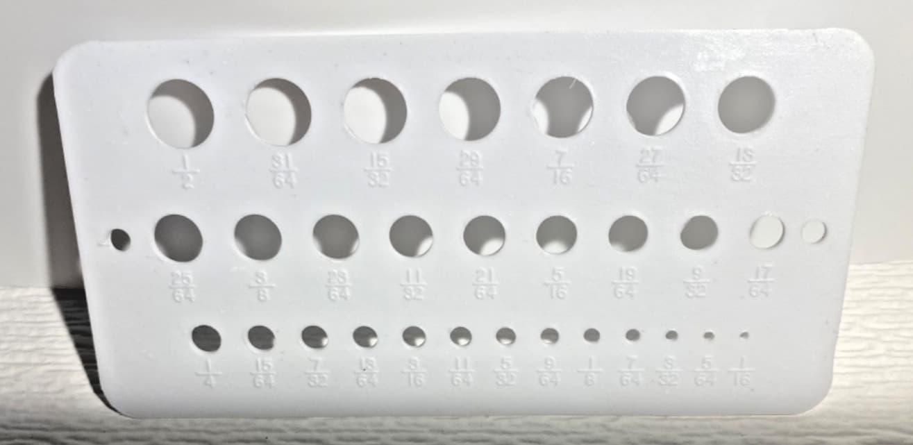 Handyman Club of America Plastic Drill Gauge 1/16" to 1/2" (1.59mm - 12.7mm) USA 4