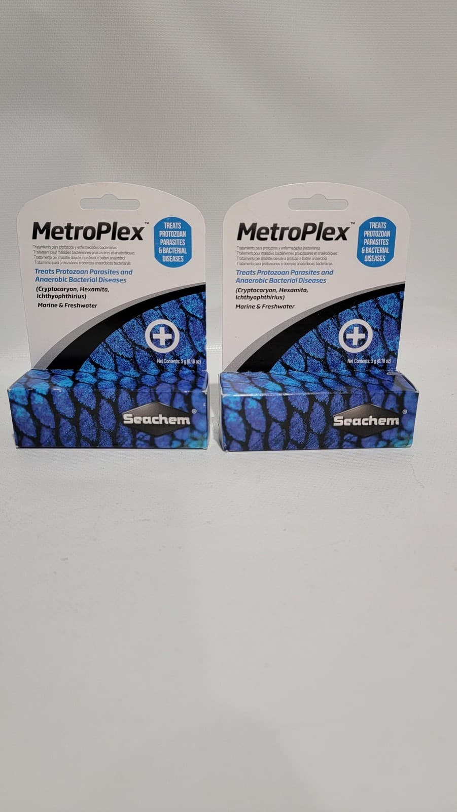 Seachem MetroPlex 5g Marine Freshwater Parasite Bacteria Treatment 2 Pack