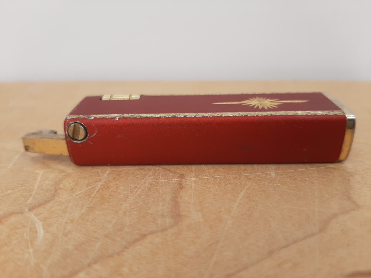 Vintage Hi Lite Lighter Korea Red Gold Cigarette Lighter KBL ? 5