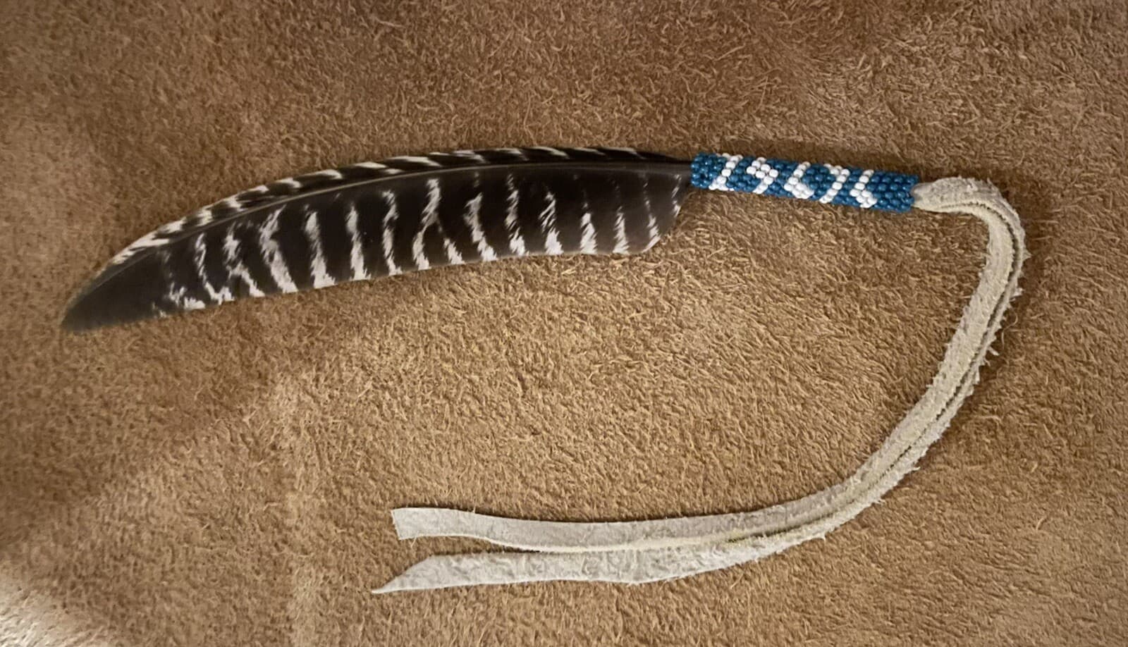 Native American Lakota Sioux Beaded Feather. 2