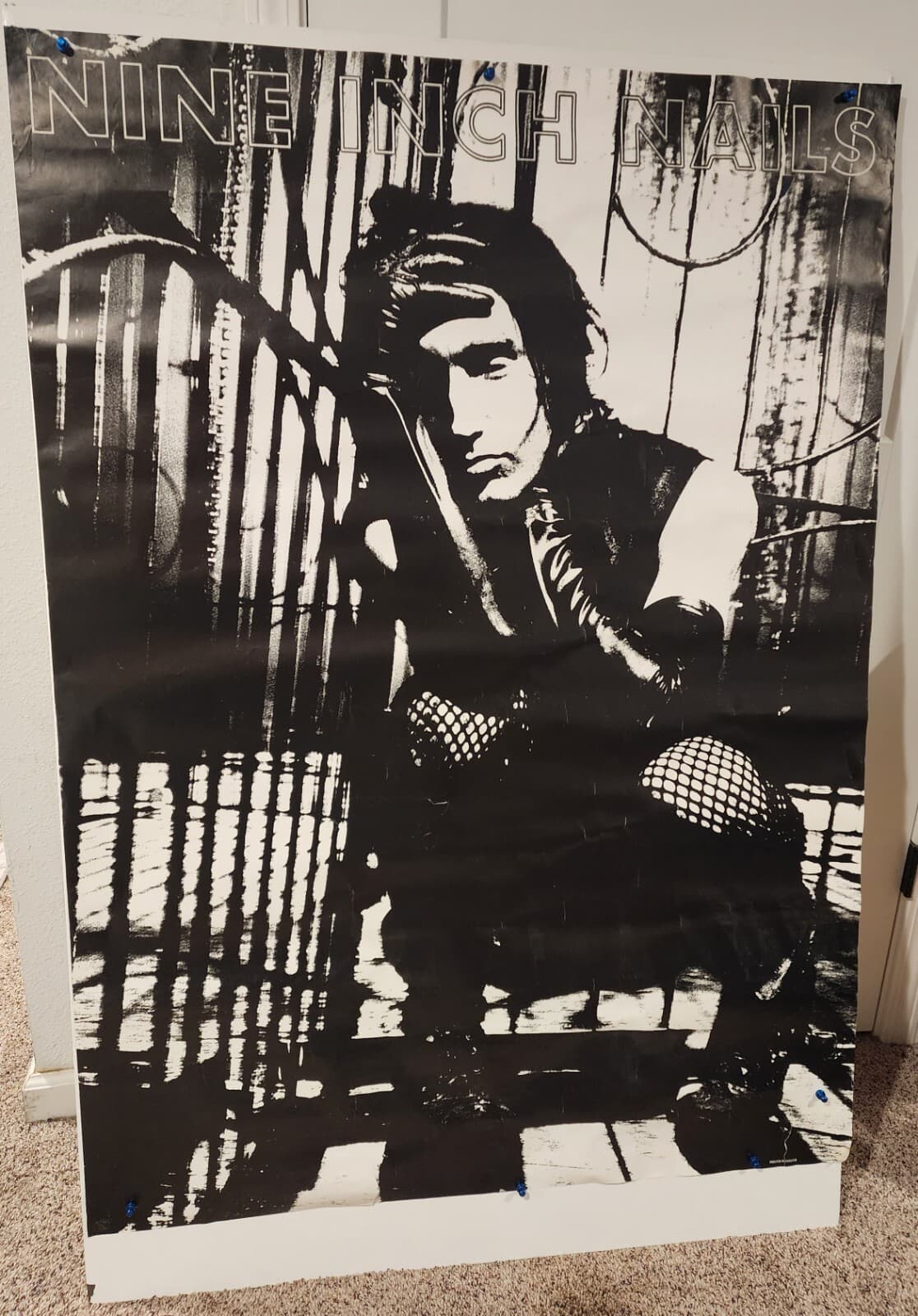 Rare Vtg HUGE Nine Inch Nails 39"x54" Trent Reznor Record Store Promo Poster NIN