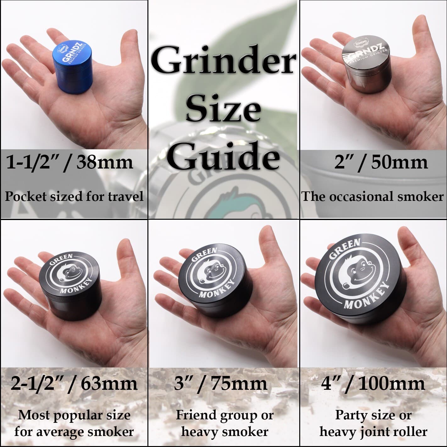 2.5" WULF High QUALITY ALUMINUM 4 Piece Tobacco Herb Grinder - BLACK WHITE 2