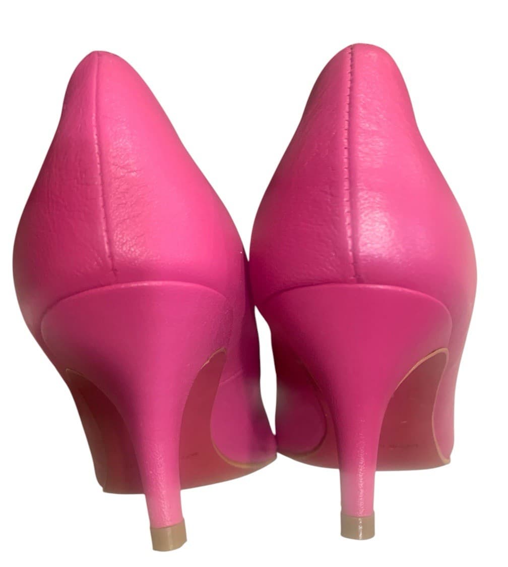 Anthropologie Elodie Women's Size 7.5 Pink Pumps Slip On 2.5” Heels Shoes 2