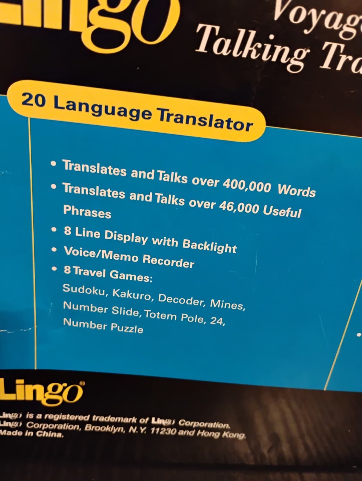 Lingo Voyager 3 TTV-3G 20-Language Talking Translator Radio Calculator Never Use 3