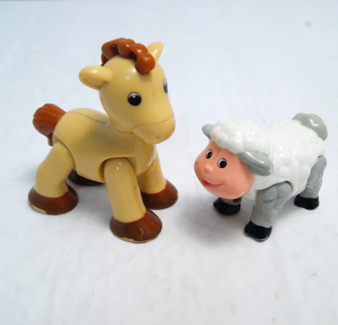 Fisher Price Click Clack Animals: Sheep, Cow, Pony/Horse Posable Toys READ 2