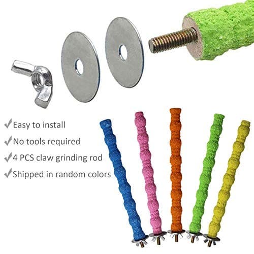 Parrot Perch Stand 12PCS Wood Bird Perch Stand Platform Paw Grinding Rough  4