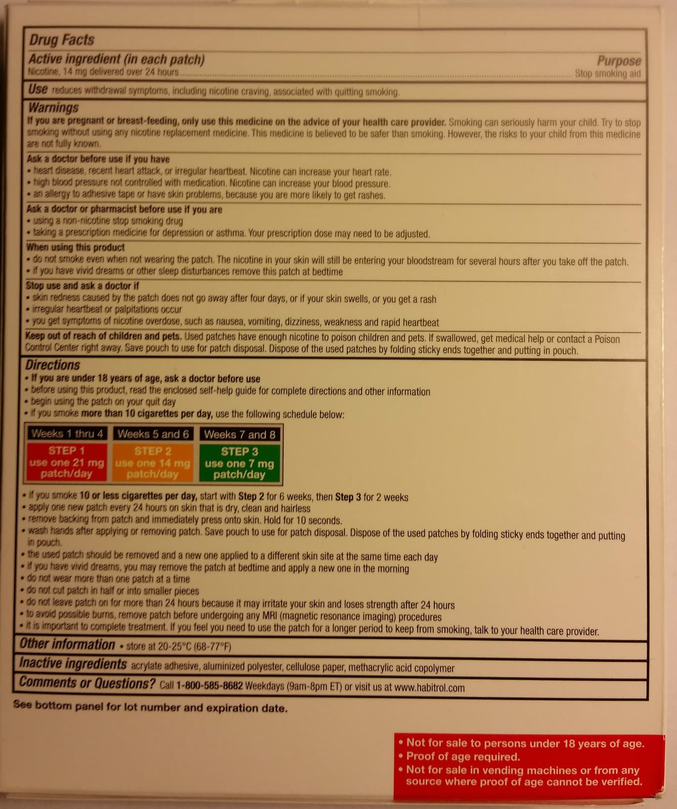 Habitrol Nicotine Transdermal System Patch 14mg Step 2, 14 PATCHES (2-week kit) 3