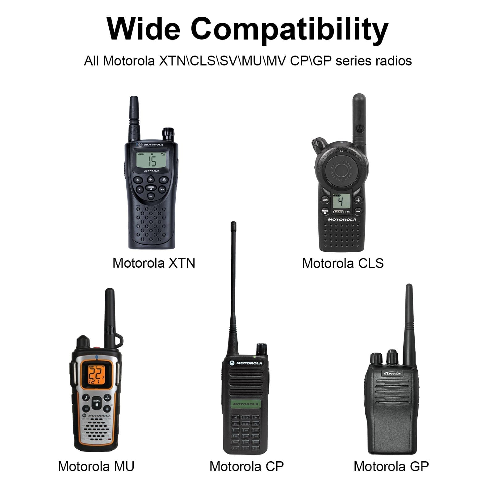 PTT Mic Swivel Earpiece for Motorola Radio Walkie Talkies CP200 CLS1410 CLS1110 2