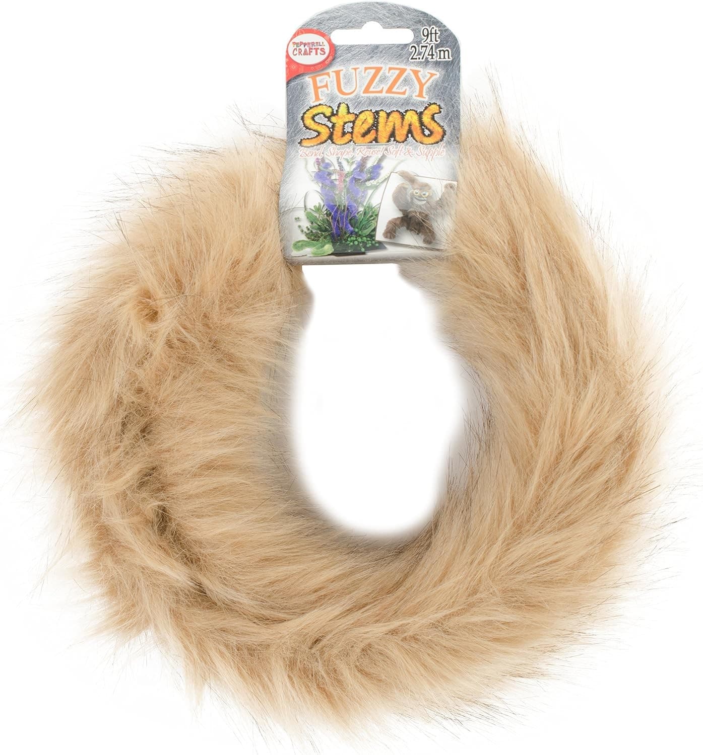 Fuzzy Craft Stems 9 Feet - Lion Mane & White Combo 2