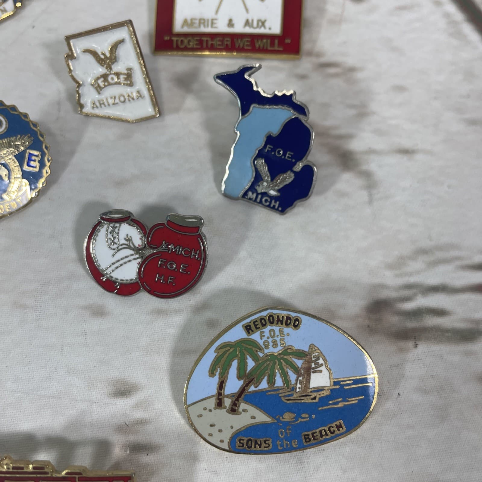 VTG Fraternal Order of Eagles FOE Enamel Lapel Pin Lot of 22 Chapter Convention 2