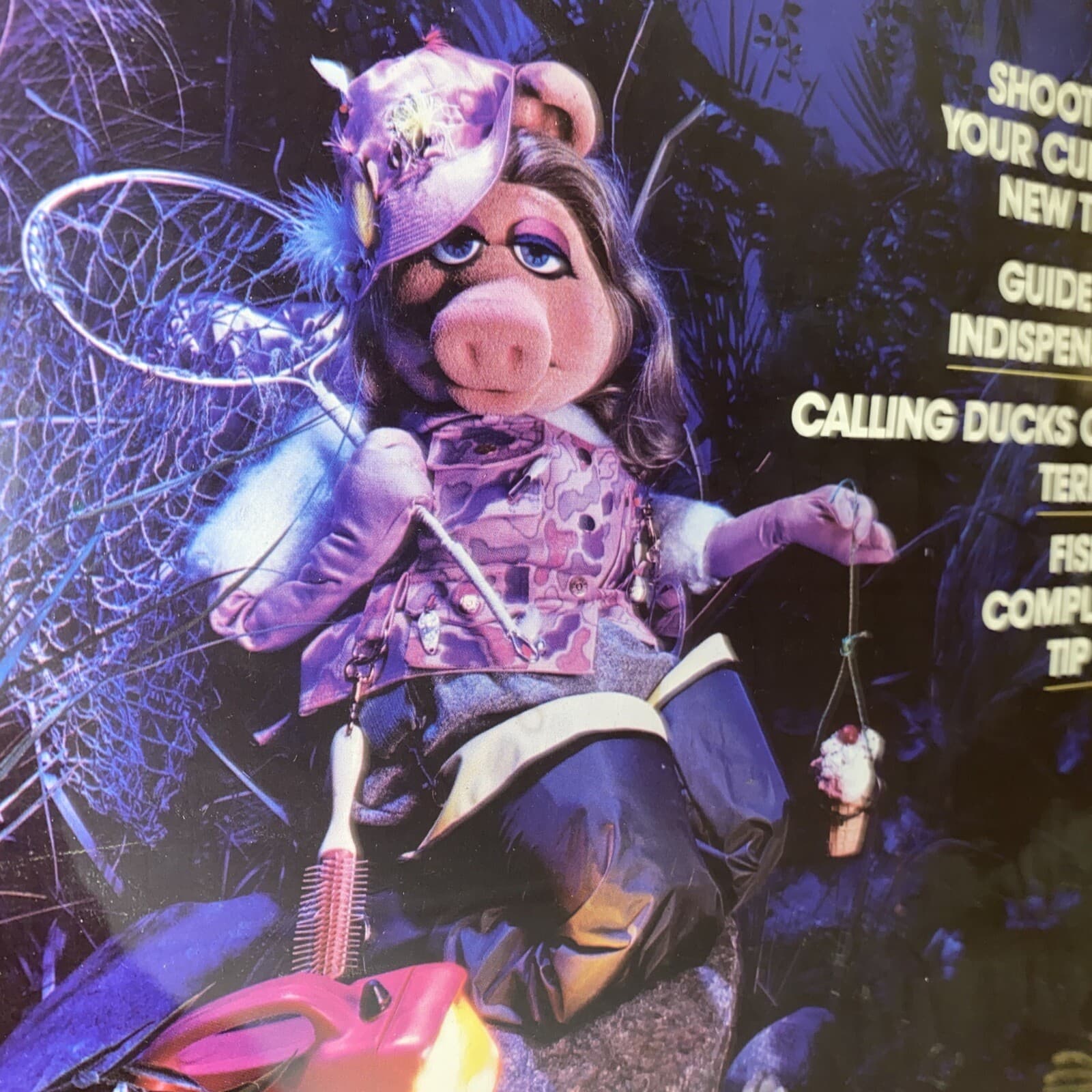 Vintage Framed Miss Piggy Faux Field & Stream Magazine Cover The Muppets Kermit 2