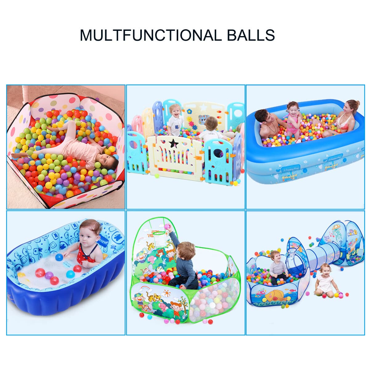 100pcs Pit Balls Plastic Macaron Ocean Balls Kids Toy Balls for 1-3 Years 4