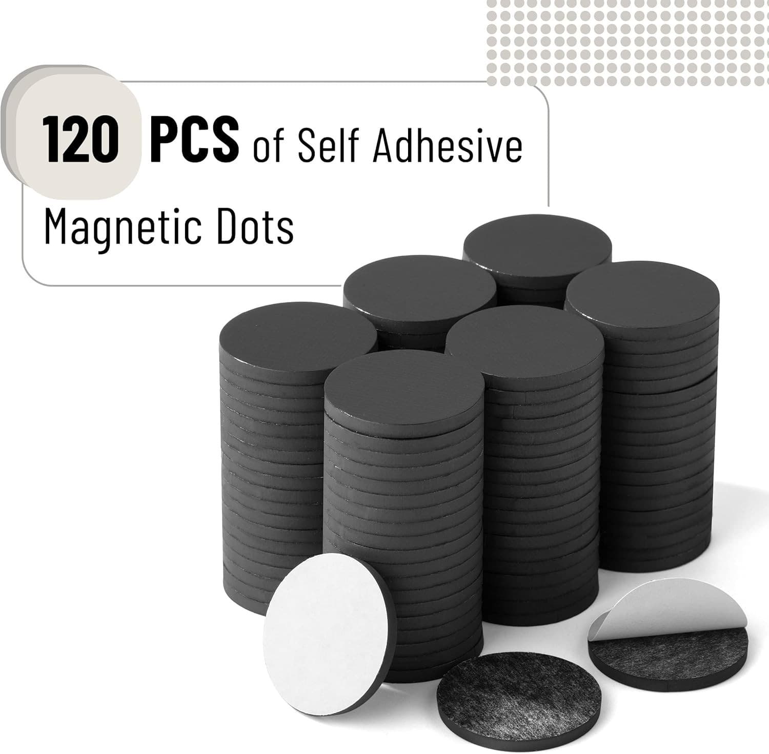 Versatile 120 Pcs Round Magnetic Dots with Adhesive - Ideal for Creative Crafts 4