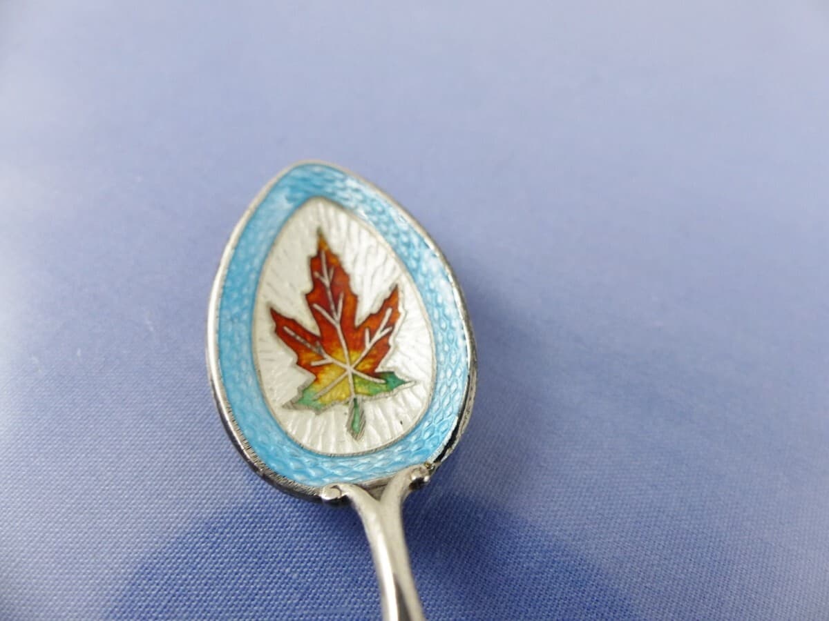 STERLING & ENAMEL SOUVENIR SPOON CALGARY BY BM CO 2