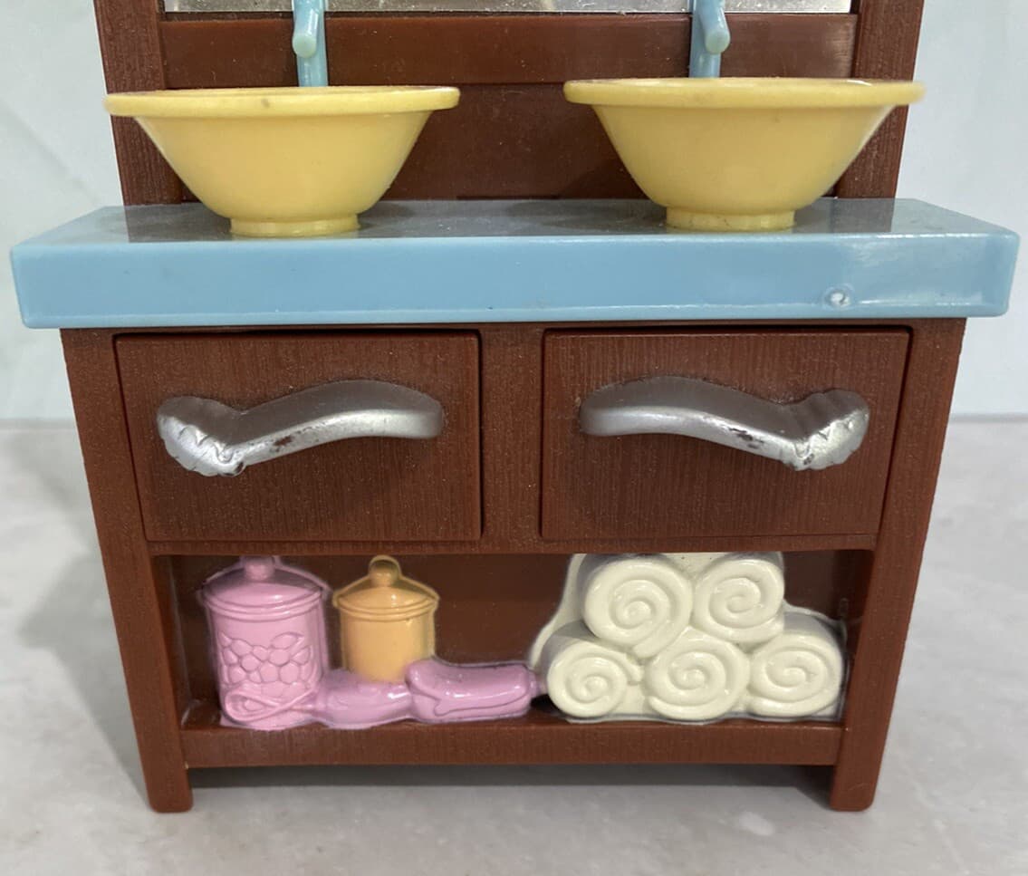 Fisher Price Loving Family Double Sink Vanity Dollhouse Toy Bathroom Furniture 4