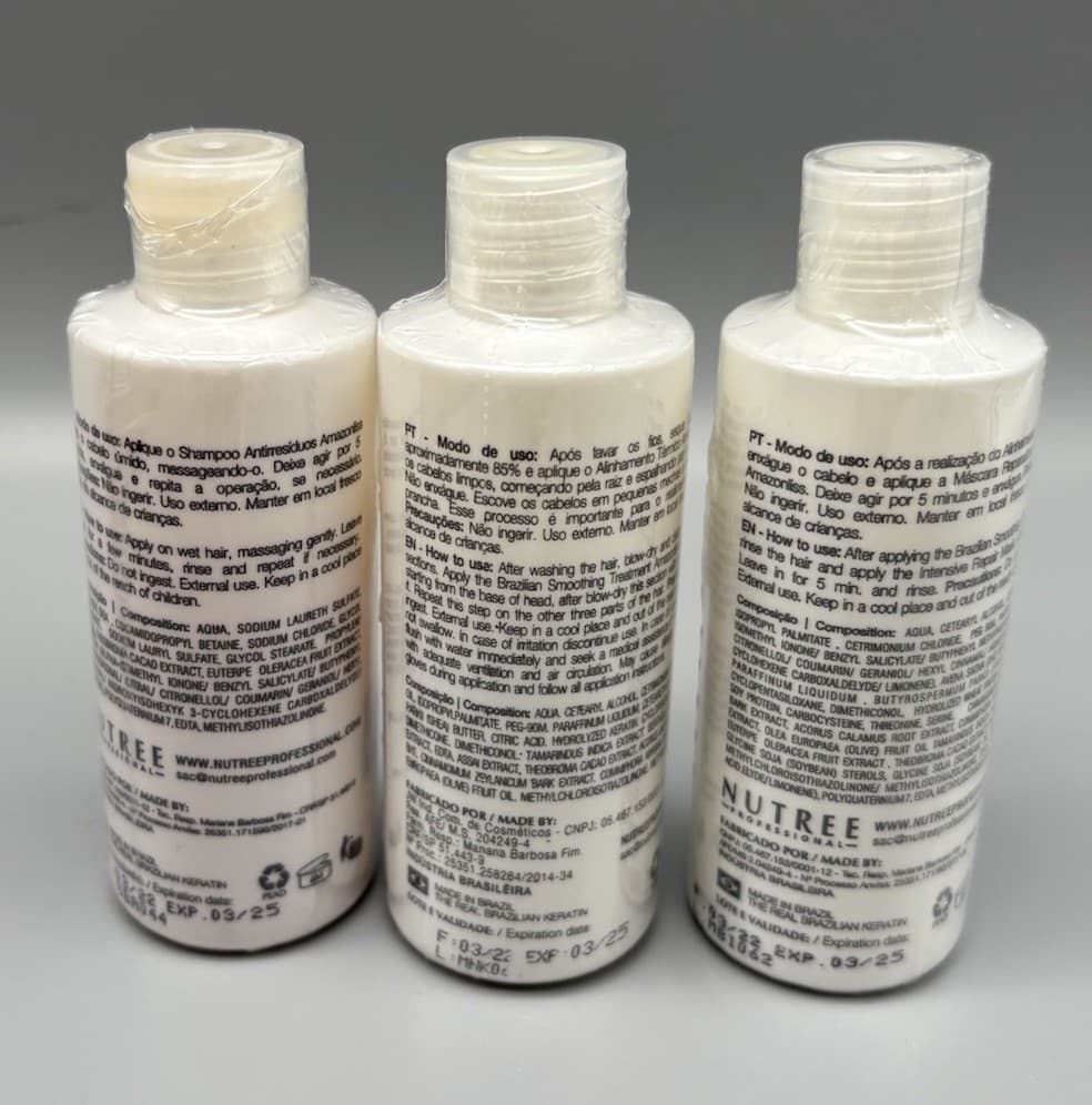 Nutree Amazonliss Keratin Hair Treatment Straightening 2.03 floz 3 Step Kit 3/25 6