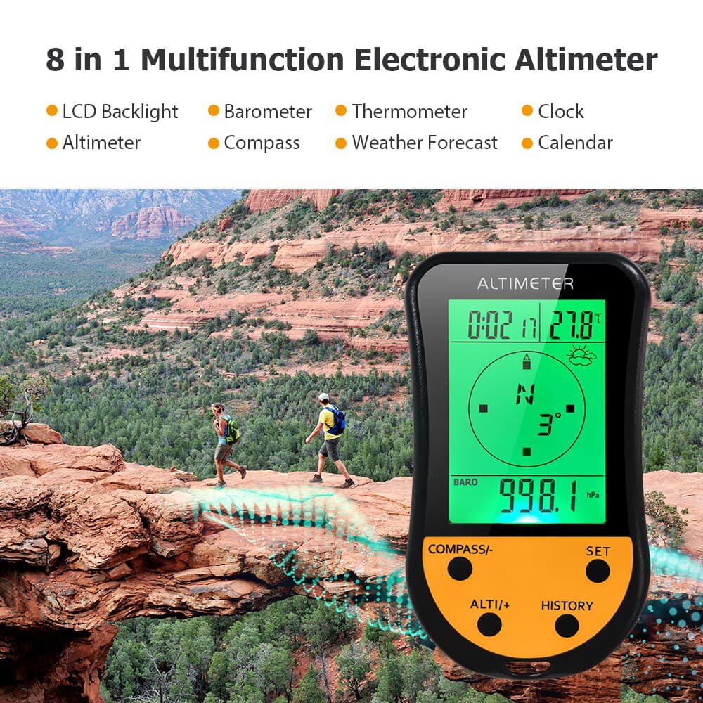 Electronic Digital Altimeter 8 in 1 Multifunction LCD Backlight  G2T1 3