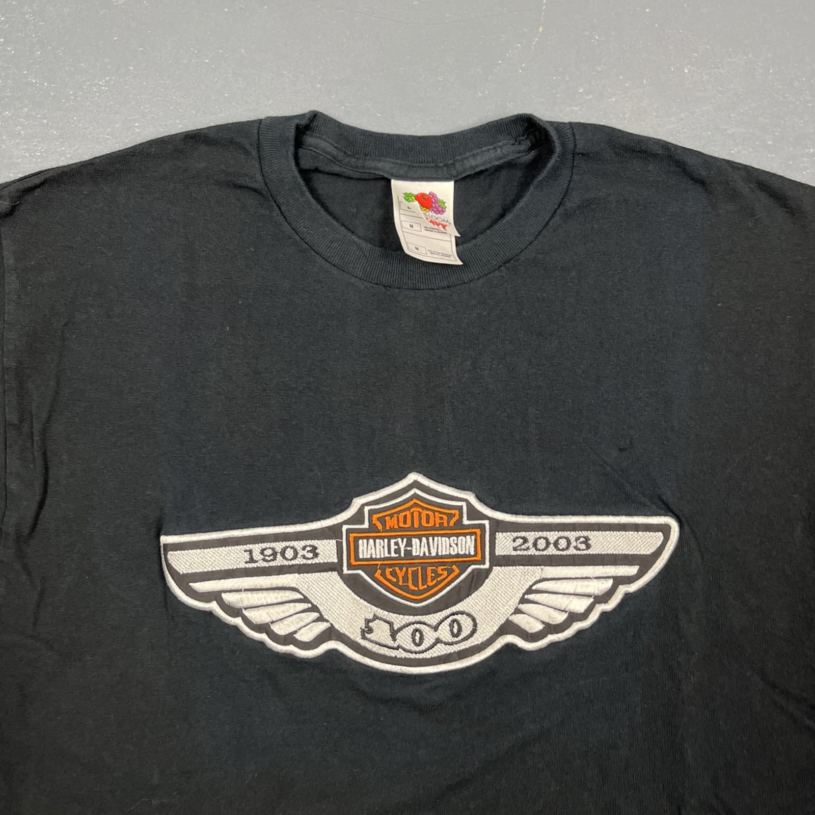 Vintage Harley Davidson 100 Year Tshirt Black Medium Stitched VTG 2003 Biker 2