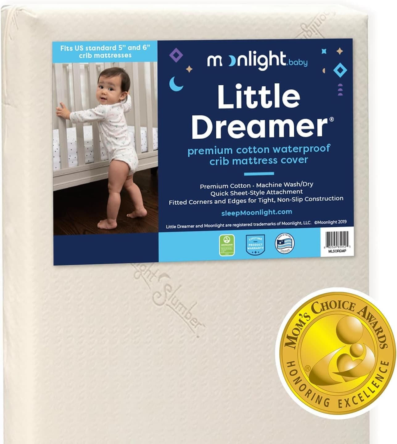 Moonlight Slumber Little Dreamer Crib Mattress 53x28 Inch (Pack of 1), Ecru 