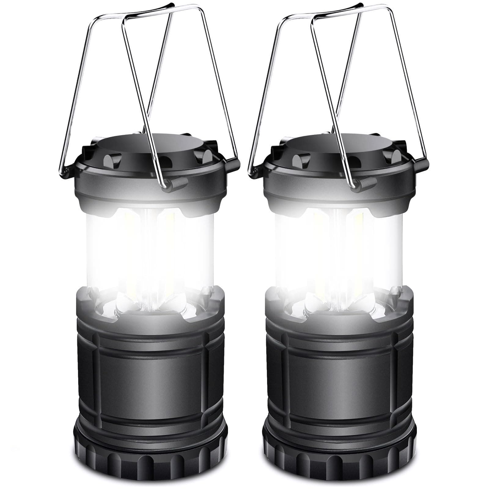 2 Pack LED Battery Operated Lanterns Waterproof Camping Lights for Emergencies