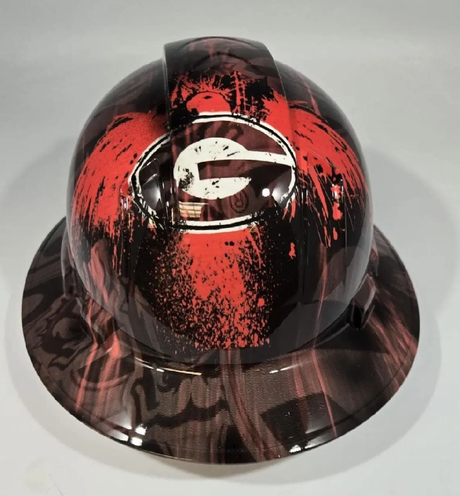 New Full Brim Hard Hat Custom Hydro Dipped GEORGIA BULLDOGS 5