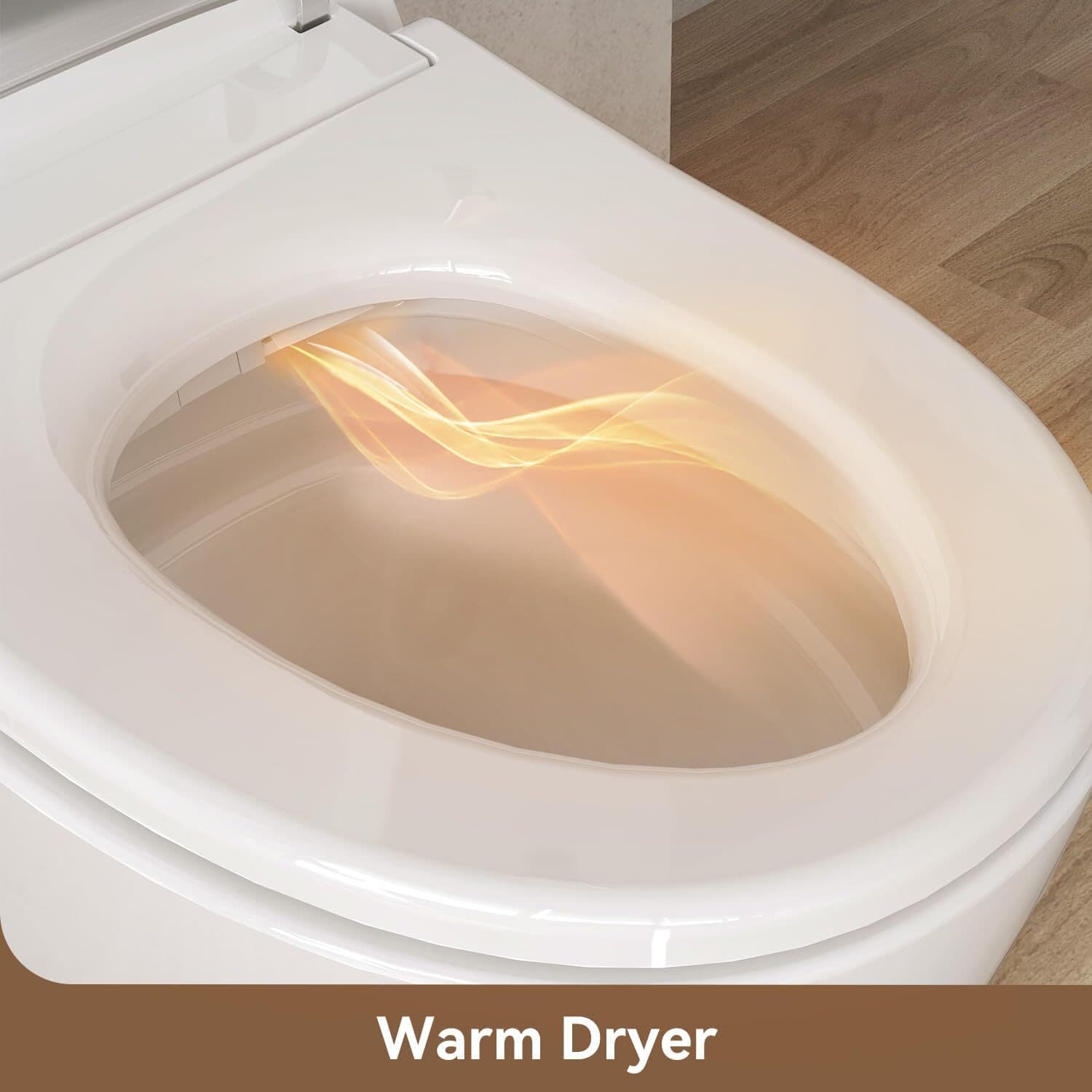 Smart Bidet Toilet LED Display Elongated Toilet w Bidet Seat Auto Open/Close 5