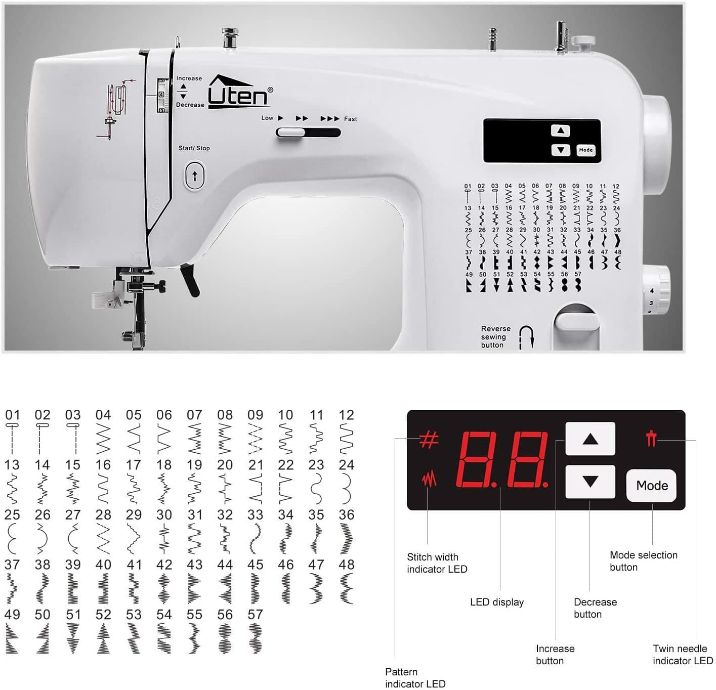 Sewing Machine Computerized Embroidery Sewing Machine with 60 Built-in Stitch 3