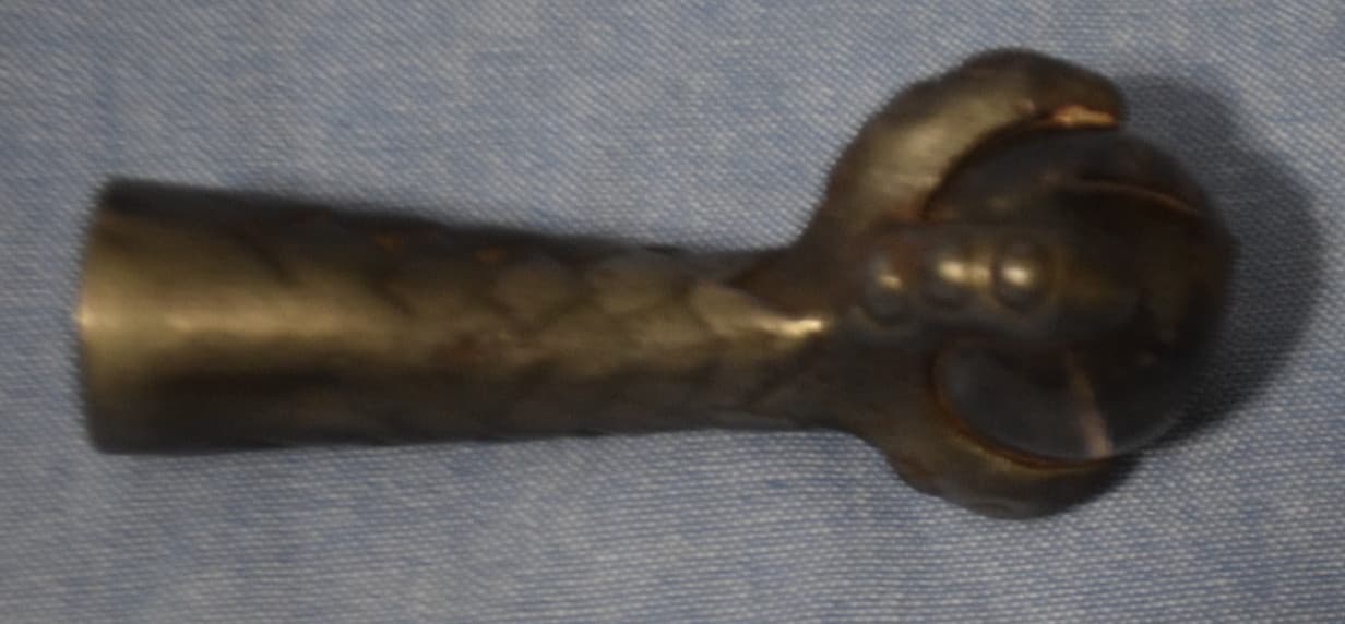 One Antique Cast Iron / Glass Ball & Claw Furniture Stool Table  Foot 2