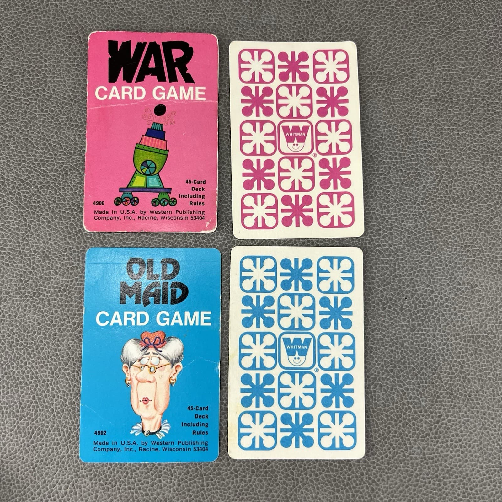 VTG 1975 Whitman Old Maid Cards #4902 & War #4906 Lot of 2 Complete Card Sets 2