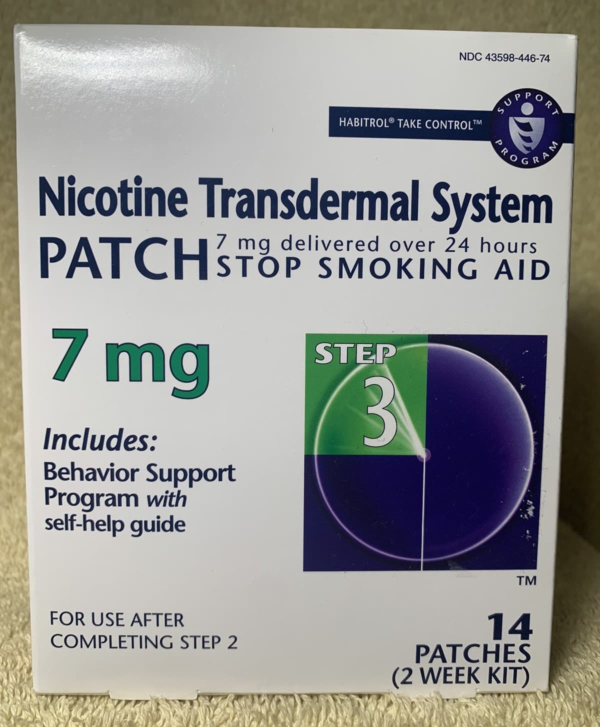 Habitrol Nicotine Patches Transdermal 7 MG Step 3 New 14 Patches 2 Week Kit