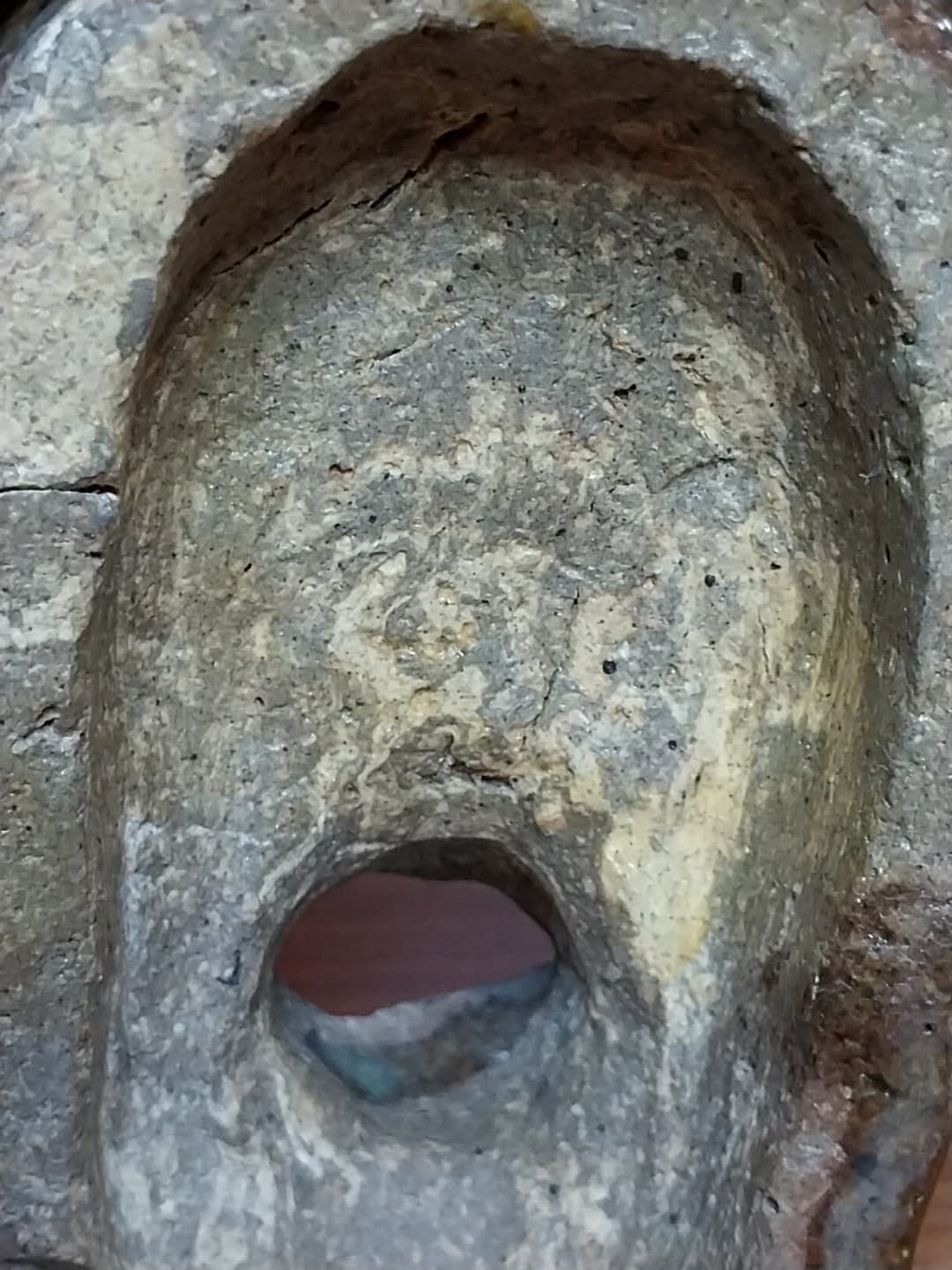 Heavy 3.5" Brutalist Ceramic Face Mask Sculpture Miniature Glazed Excellent!!! 6