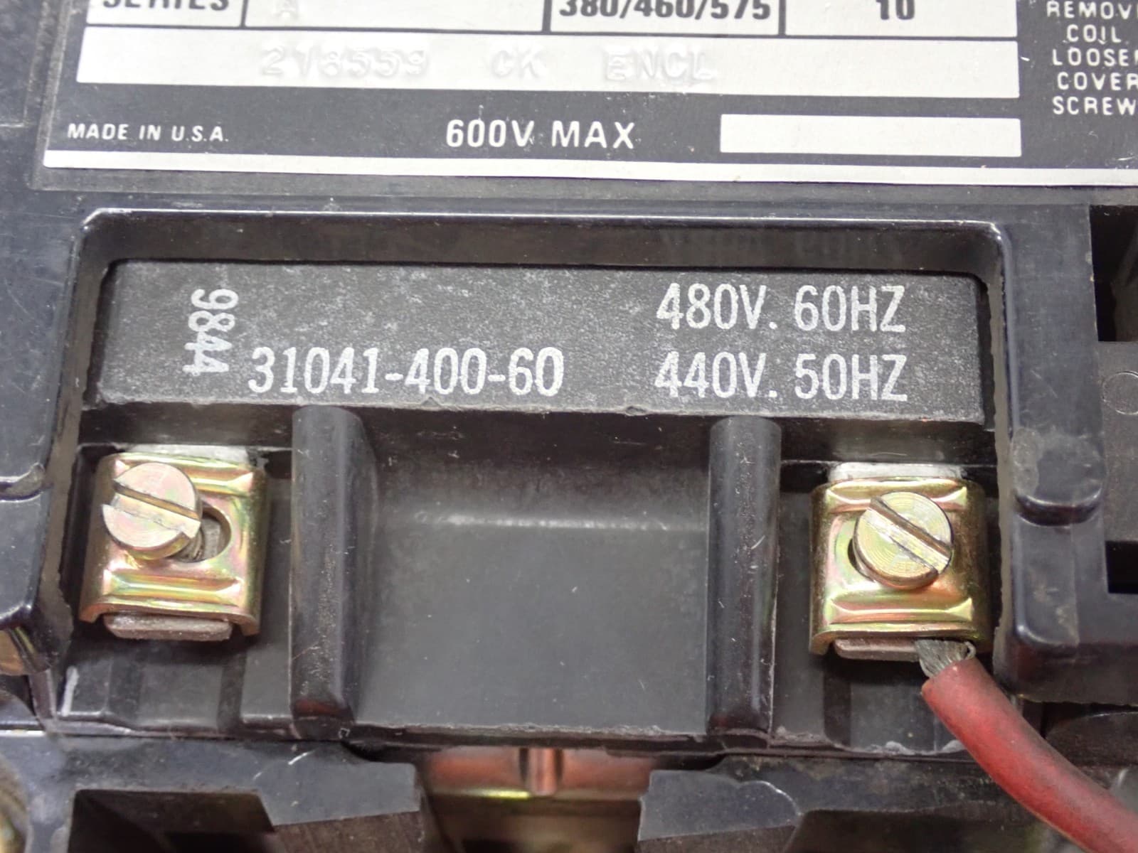 Square D Size 1 8536SCG3 Starter 3P 600V Contactor 480 Volt Coil - Tested ST320 4