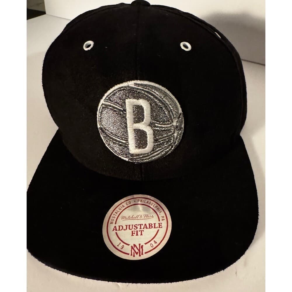 RARE Mitchell & Ness OREO Retro Jordan 5 Brooklyn Nets Snapback Hat 4